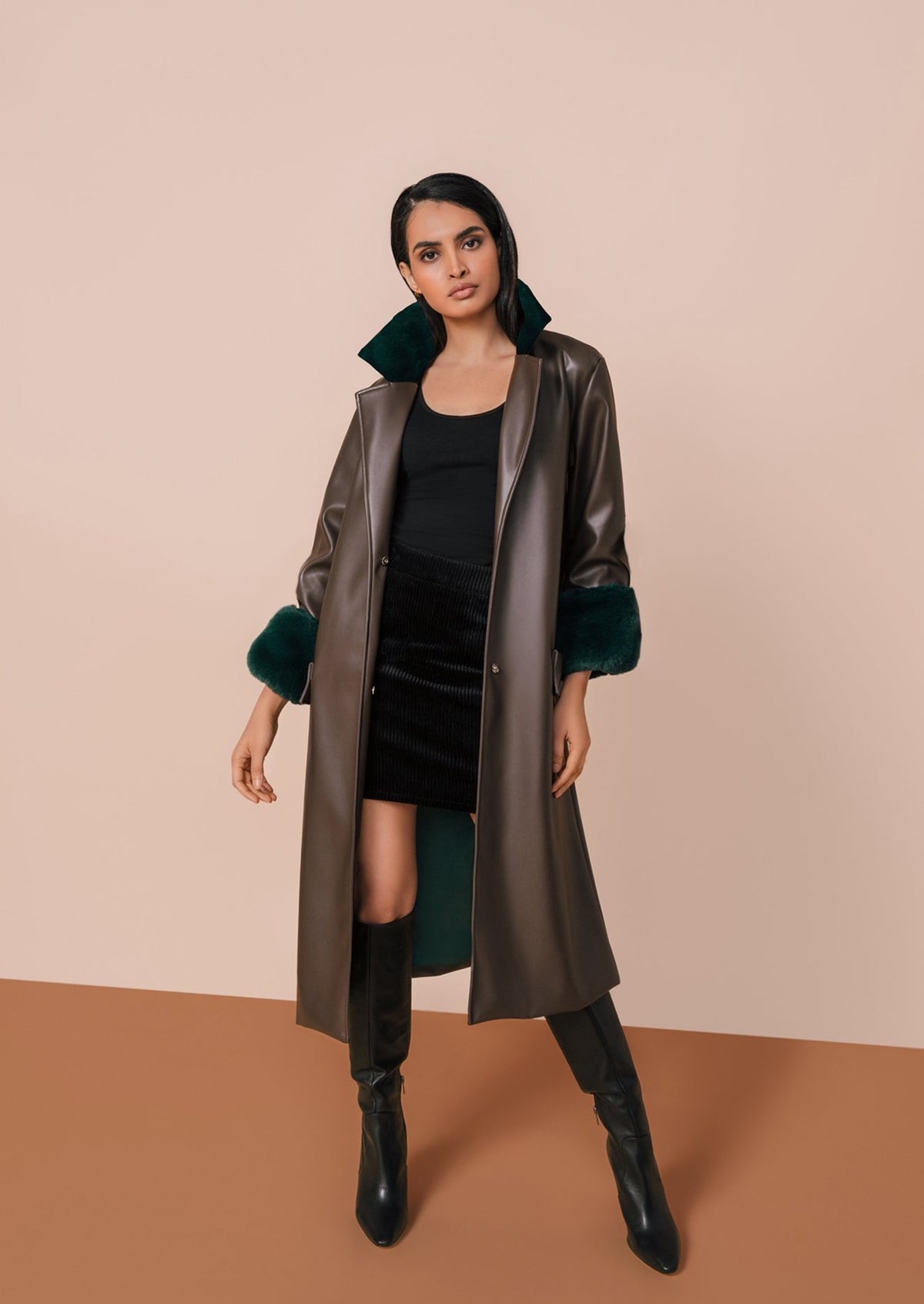 Faux Leather Trench Coat by Derek Lam Collective for $69