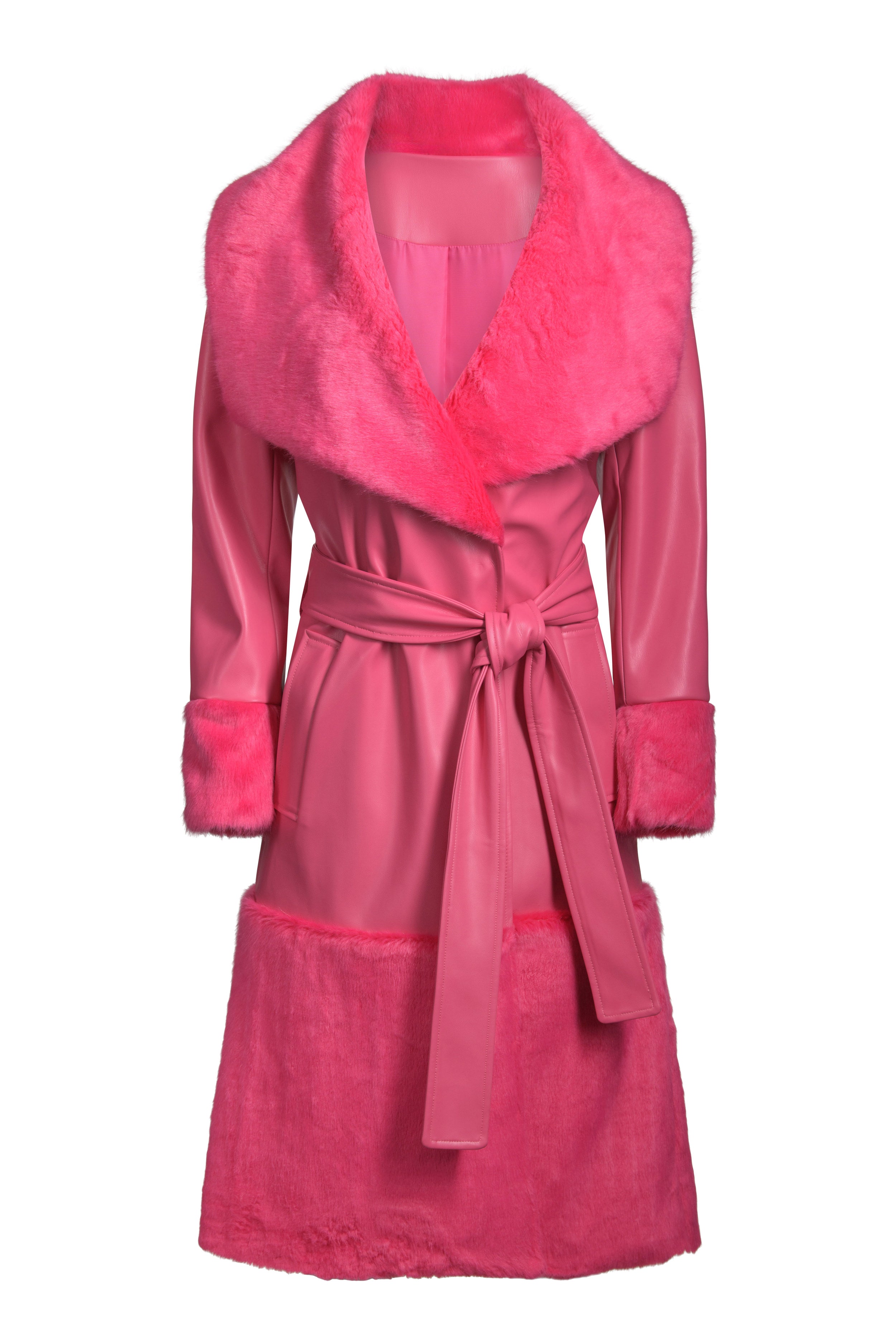 Barbie® Faux Leather and Faux Fur Wrap Coat