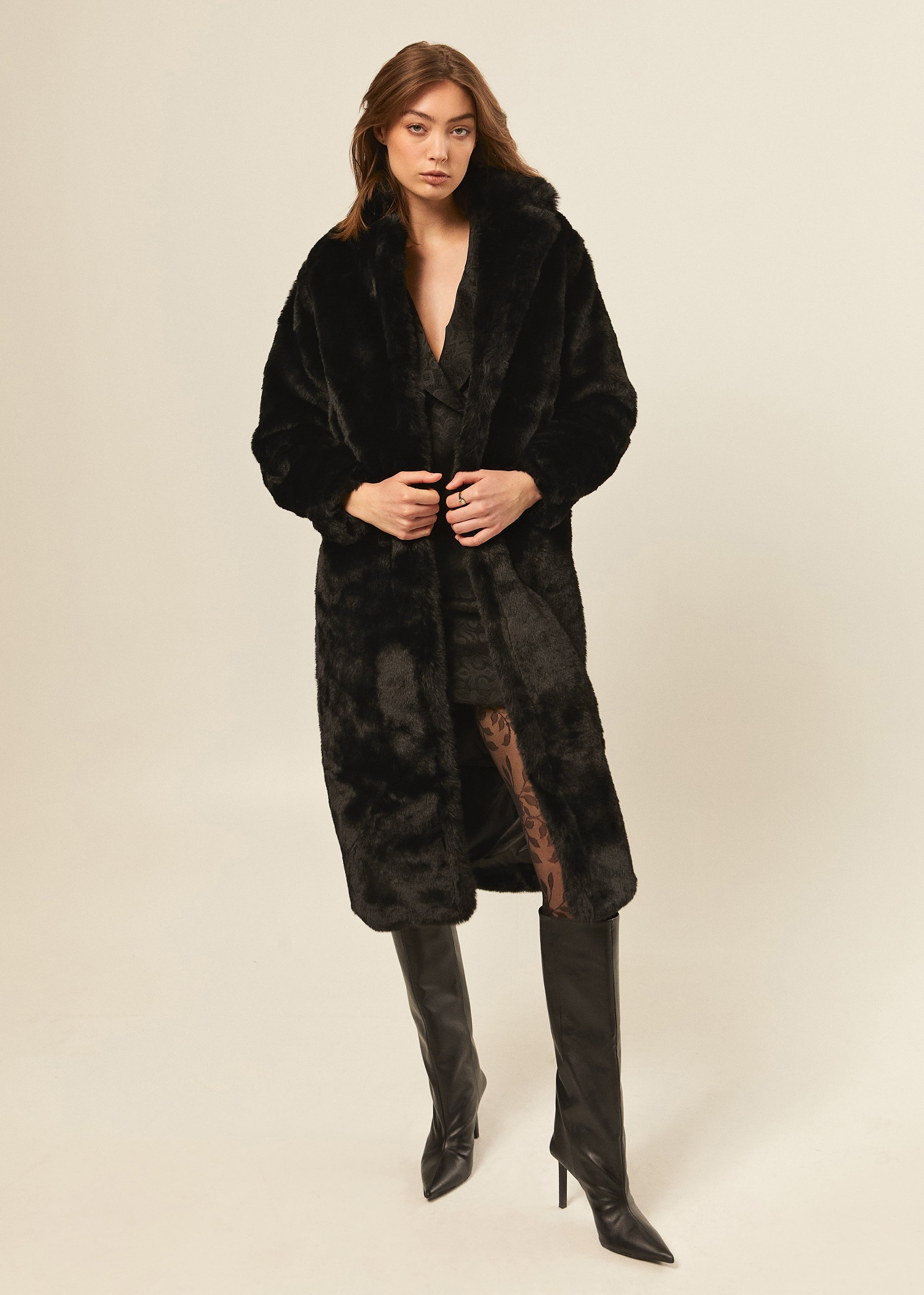 Long Black Teddy Coat